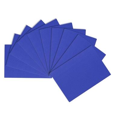 Imagem de uxcell 10 folhas de papel de papelão ondulado, azul escuro, 29,7 cm x 21 cm, para projetos de artesanato e bricolage