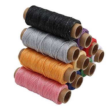 Imagem de Acouto Conjunto de Fios Encerados 150D de 10 Cores - Costura de Cordão Encerado de 50 Metros, Artesanato Em Couro Ideal, Carteiras, Tendas e Outros Acessórios