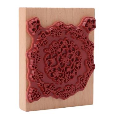 Imagem de Zerodis Carimbo de Borracha de Madeira Premium, Material de Madeira Elegante, Padrão Floral, Carimbo para Revistas Criativas, Cartões e Scrapbooking, Ferramentas de Artesanato