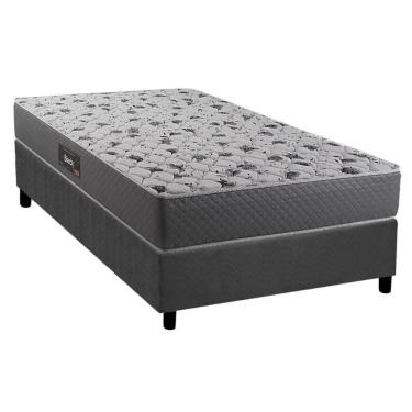 Imagem de Conjunto Box Solteiro: Colchão Espuma Herval D28 - Ag65 Black + Base Crc Suede Gray (88x188)