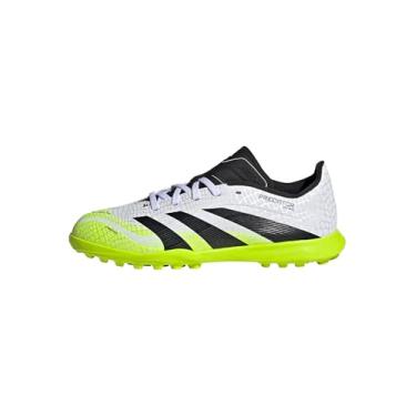 Imagem de adidas Tênis unissex infantil League Predator Turf, Branco/preto/limão lúcido, 12 Little Kid
