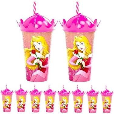 Imagem de Kit 10 Copos Coroa Bela Adormecida Aurora Lembrancinha Festa - Plasúti