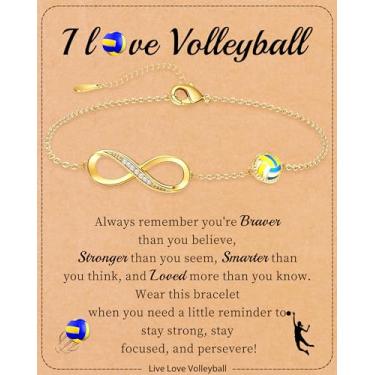 Imagem de Pulseiras de beisebol/futebol/vôlei, futebol/softbol/basquete/tênis, presentes infinitos, pulseiras para mulheres, adolescentes, prata, banhado a ouro 14K, acessórios esportivos, joias para colegas de