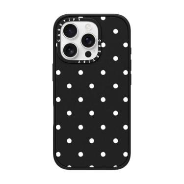 Imagem de CASETiFY Capa Impact para iPhone 16 Pro [4X testado contra quedas de grau militar/proteção contra quedas de 2,5 metros/compatível com Magsafe] - Dottie clássico - preto fosco