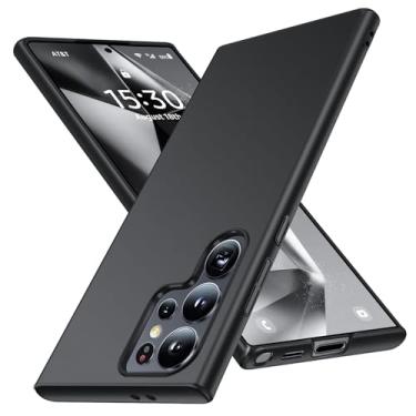 Imagem de JUNAUTTB Capa para Samsung Galaxy S24 Ultra ultrafina fosca PC capa protetora rígida, proteção de lente, capa de telefone simples durável slim fit 6,8 polegadas preta JUS13-49