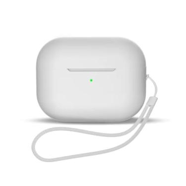 Imagem de Capa para Compatível com modelos daApple Air Pods Pro 2 geração 2022, Air pods Pro 2 2023 capa USB c silicone proteção com casa de carregamento sem fio