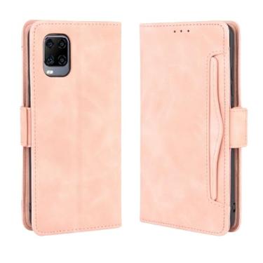 Imagem de Capa para ZTE Axon 11 5G,Retro magnético Flip Case,Design de carteira de couro PU com slots de cartão removíveis -Pink