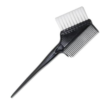 Imagem de Pincel e Pente de Tinta para Cabelo em Salão - Aplicador com Duas Lados Cerdas Descolorante Raízes Colorir Casa Destaque
