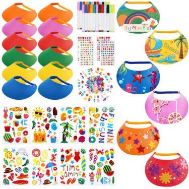 Imagem de Chapéu Outus com viseira de espuma para crianças com adesivos de verão