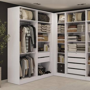 Imagem de Guarda-roupa Closet 2 Gavetas Kappesberg Adapt Branco 158cm