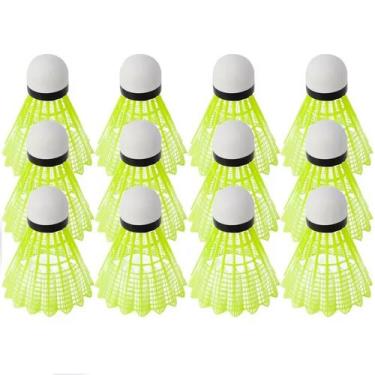 Imagem de Kit Peteca de Badminton Gold Sports Nylon Amarelo 12 unidades, Amarelo