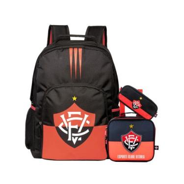 Imagem de Kit Escolar Time Vitória Mochila Costas + Lancheira + Estojo - Xeryus