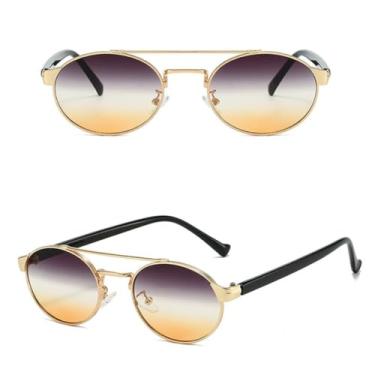 Imagem de VFDHN Óculos de Sol Ovais Femininos com Proteção Solar, Moda Luxo Vintage (2)