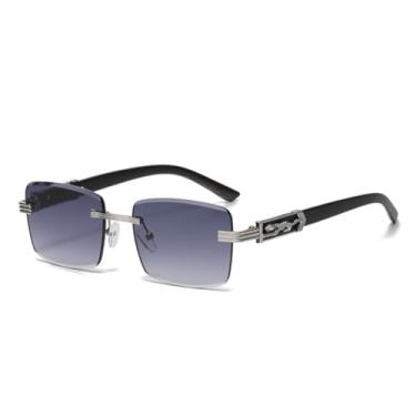 Imagem de JRLLFD Óculos de sol sem aro da moda, masculino, luxuoso, feminino, com lentes coloridas, uv400 (3)