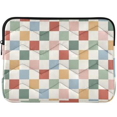 Imagem de Capa para laptop personalizada com estampa de tabuleiro de xadrez arco-íris capa para laptop universal de 13 a 14 polegadas