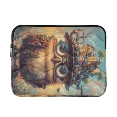Imagem de Bolsa feminina marrom Steampunk Owl para laptop, bolsas de trabalho grandes para mulheres, bolsas de laptop para mulheres, bolsa de colo