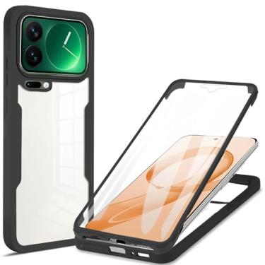 Imagem de Ephoou Capa transparente para Xiaomi 17 Pro Max com protetor de tela, camada dupla, proteção total à prova de choque, à prova de poeira, tudo incluído, capa para Xiaomi 17 Pro Max QB-preta
