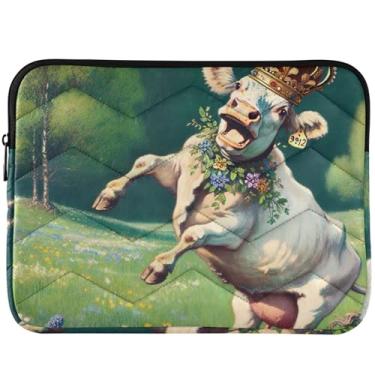 Imagem de Capa para laptop engraçada com estampa fofa de vaca fofa, capa para notebook divertida capa universal para laptop de 13 a 14 polegadas