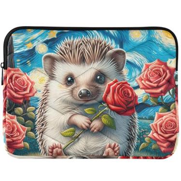 Imagem de Capa para notebook personalizada com flor de ouriço de noite estrelada capa para notebook moderna e fofa universal 14 13 polegadas capas para laptop