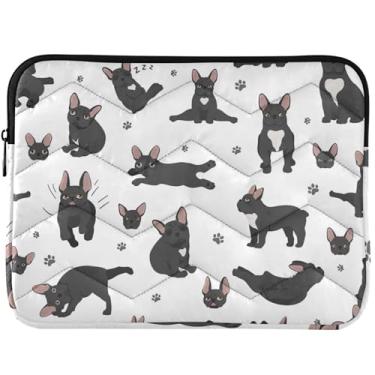 Imagem de Capa protetora para notebook com buldogue francês, para ioga, cachorro, saudável, fofa, cores brilhantes, capa protetora para computador universal de 14 e 13 polegadas