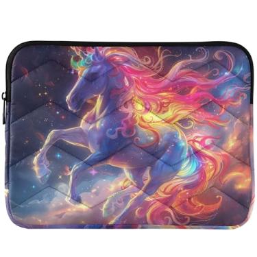Imagem de Capa protetora para laptop com estampa de unicórnio colorida capa protetora para notebook floral capa universal para laptop de 13 a 14 polegadas