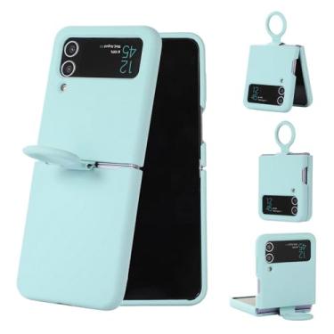 Imagem de Dpofirs Capa para z Flip 3 5g 2021, Capa de Telefone Slim Fit para z Flip3, Protetora de Telefone (Ciano Claro)