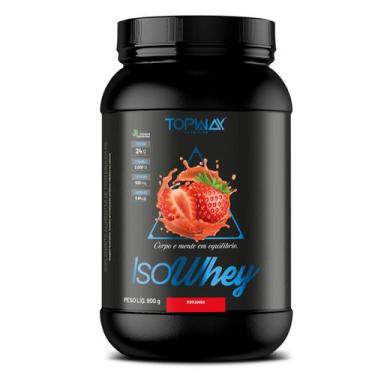 Imagem de Whey protein isolado pote 900g topway sabor Morango suplemento aliment