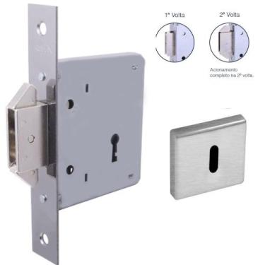 Imagem de Fechadura Arouca 4006 Interna Porta de correr Roseta Quadrada