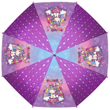 Imagem de Guarda-Chuva Unicornio Infantil Meninas Escolar Passeio - Semax, Roxo