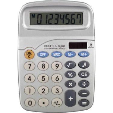 Imagem de Calculadora de Mesa 8DIGITOS Bateria Cinza - Hoopson