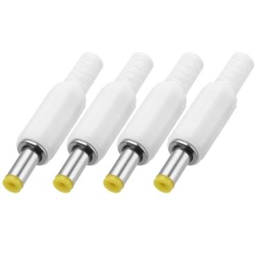 Imagem de Adaptador macho de alimentação CC de 4,8 mm x 1,7 mm, 4,6 cm, conector adaptador de tomada de alimentação CC para reparo de substituição de adaptador de cabo DC, branco
