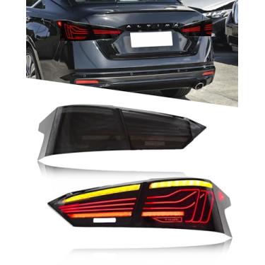 Imagem de VAVNLR Conjunto de luzes traseiras compatível com Nissan Altima 2019-2024 Animação de inicialização sequencial lâmpada de freio traseiro substituição Plug & Play