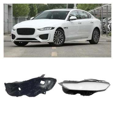 Imagem de Compatível com jaguar xe xel 2020 2021 2022 acessórios do carro gadgets luzes capa cabeça lampe capa do farol dianteiro do carro lente capa luzes escudo(Right)