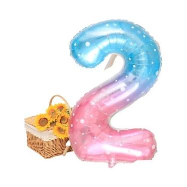 Imagem de Balões De Folha Gigantes De 40 Polegadas Com Números, Cor Gradiente Cé