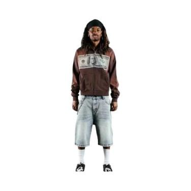 Imagem de Moletom Masculino Retro Com Estampa, Capuz E Zíper, Estilo Streetwear 