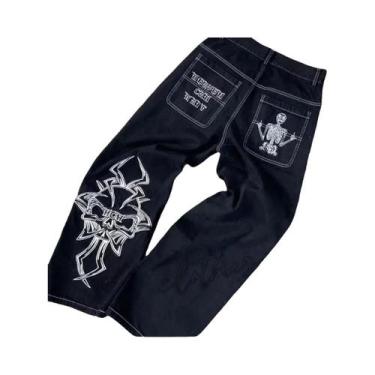Imagem de Calças Jeans Vintage Y2K Góticas Hip Hop Para Homens E Mulheres, Retro