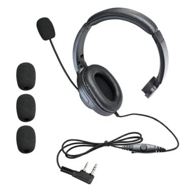 Imagem de stdgove Fone de ouvido Walkie Talkie sobre a orelha, redutor de ruído, fone de ouvido Ptt Boom Mic para Baofeng Retevis Sancom Kenwood uv5r uv 5r uv-5r rt21 rt22 rádio de 2 pinos (orelha única grande)