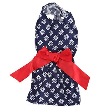 Imagem de Ainoli Pet Summer Cute Clothes Girl Dog Poliéster Vestidos de saia sem mangas com laço (eu)
