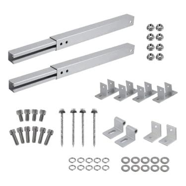 Imagem de Suporte De Painel Solar | Estrutura Ajustável em Liga de Alumínio Reforçado,Suportes com Ângulo de Inclinação Ajustável entre 15 e 30 Graus,Para Telhado Parede Chão RV Barcos e Reboques