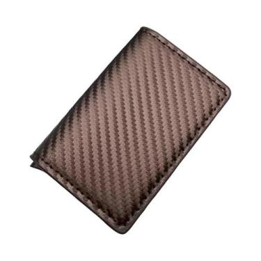 Imagem de Carteira Inteligente Slim Em Fibra De Carbono RFID Para Homens, Minima