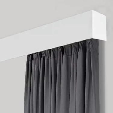 Imagem de Cortina de teto, trilho único, varão de cortina de alumínio com capa, kit de caixa de cortina drapeada para cozinha, sala de estar, janela de sacada (1,1 m/3,6 pés)