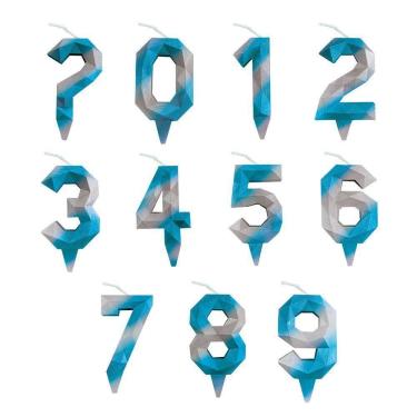 Imagem de Vela De Aniversário Diamante Azul E Prata Modelo 2