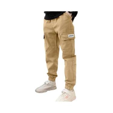 Imagem de Calças Cargo Para Meninos, Casuais E Grossas Para Primavera E Outono, 