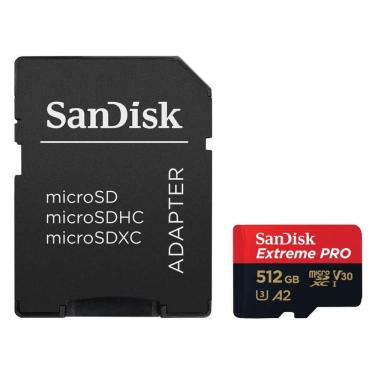 Imagem de Cartão de Memória 512GB SanDisk Extreme Pro MicroSDXC 200Mb/s UHS-I V30 U3 A2