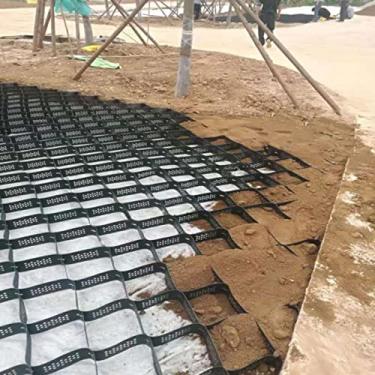 Imagem de Estabilizador de solo geogrelha - Sistema de pavimentação de calçada e passarela de cascalho, 5 m x 10 m (16,5 pés x 33 pés) para caminhos, estabilização de inclinação, soluções de jardim e paisagem