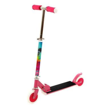 Imagem de Patinete Trolls 2 Rodas Infantil De Menina Rosa - Bbr Toys