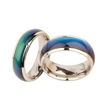 Imagem de Kit 2 Anel Aliança De Humor Muda De Cor Casal Aço inox - Lótus Bijuter