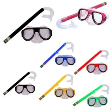 Imagem de Kit Snorkel e Máscara de Mergulho Infantil Dua Mar, 2 Vidros Temperados, Respirador Incluído, Cor Aleatória