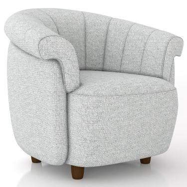 Imagem de Poltrona Decorativa Para Sala Living Orgânica Perseu M03 Linho Cinza - Lyam Decor