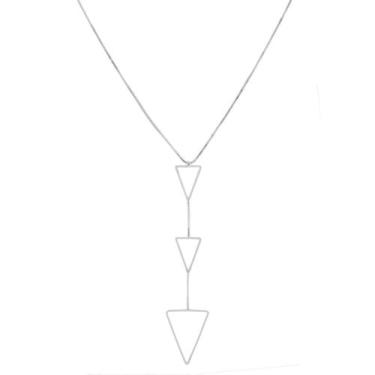 Imagem de Colar Cordao Triangulos Folheada Prata 925 - Papillon Semi Jóias